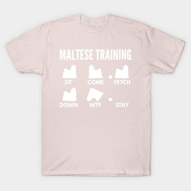 Maltese Training Maltese Dog Tricks T-Shirt by DoggyStyles